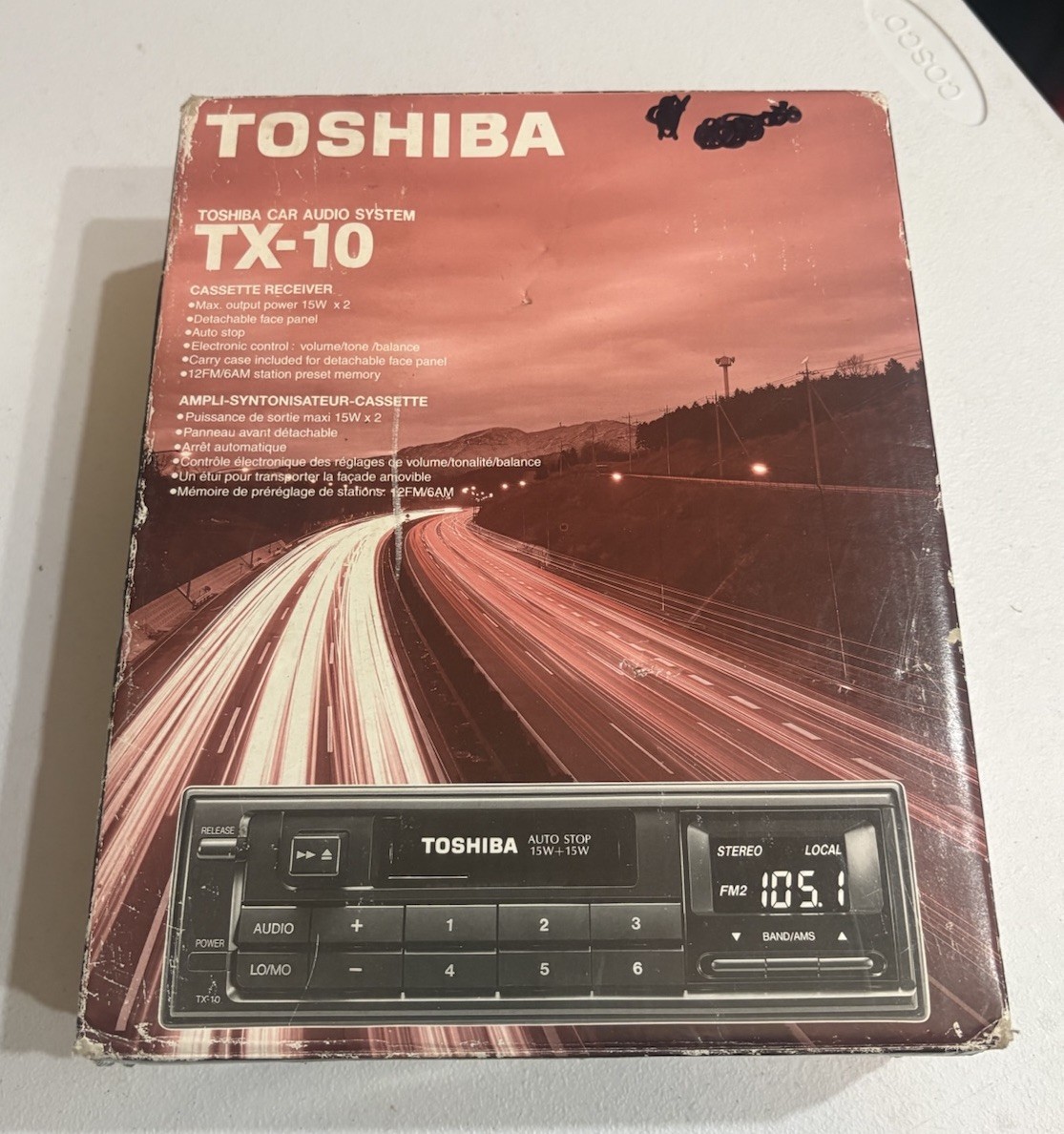 Vintage Toshiba TX-10 Car Audio System Stereo Cassette Player Brand New