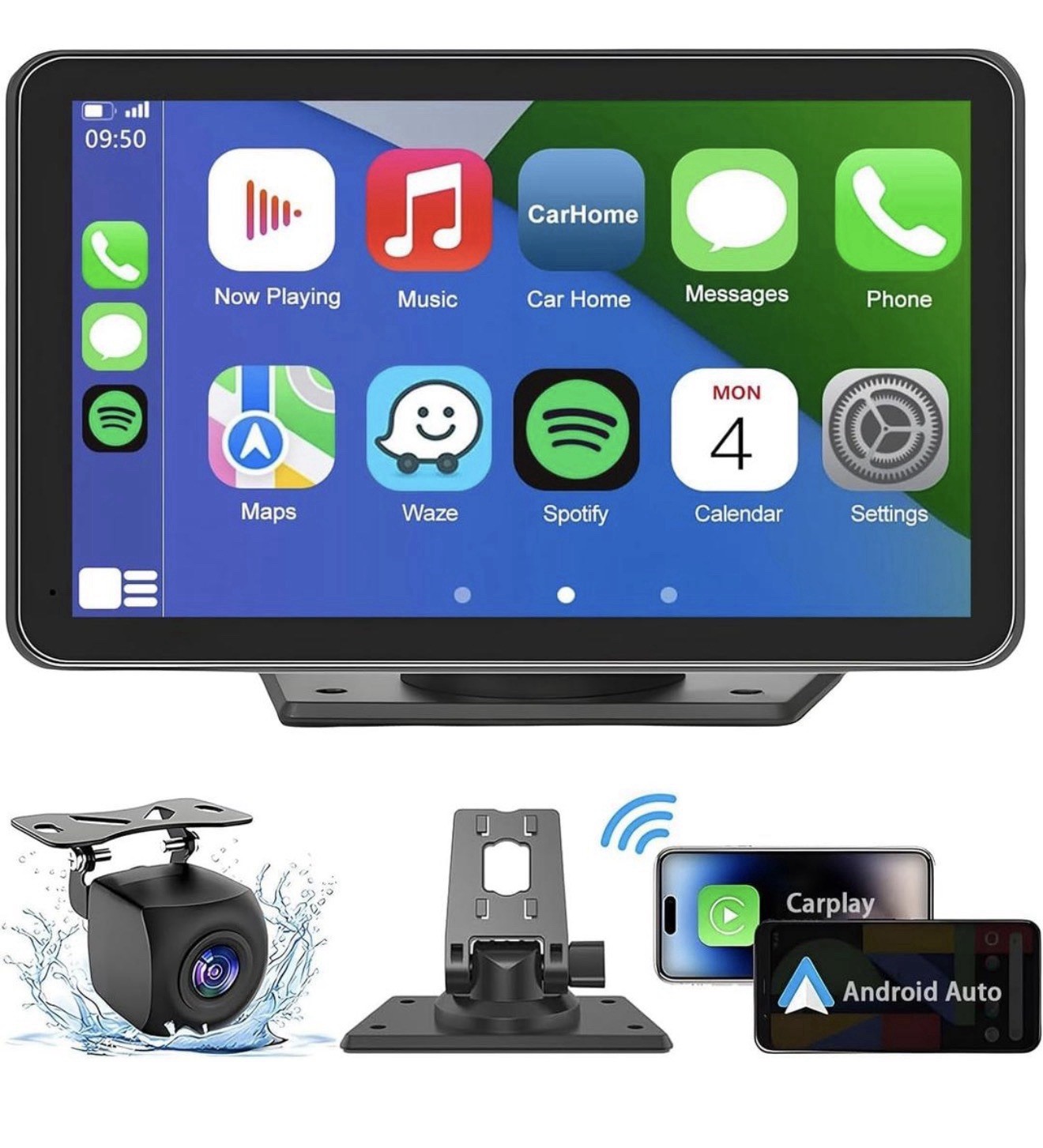 Portable Wireless Apple CarPlay and Android Auto IPS Touch Screen for Car New