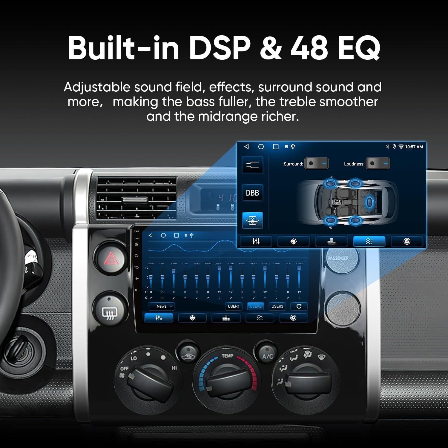 Car Stereo Radio for Toyota FJ Cruiser 2007-2018 Android12.0,2G+64G with 3531