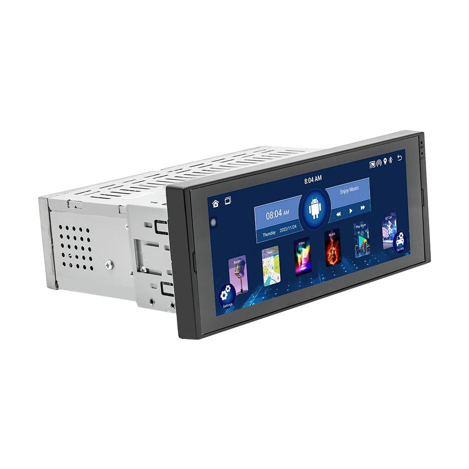 1 Din Car Stereo Radio Android 12 FM Player 2+32G GPS Navi WiFi Bluetooth 6.86in