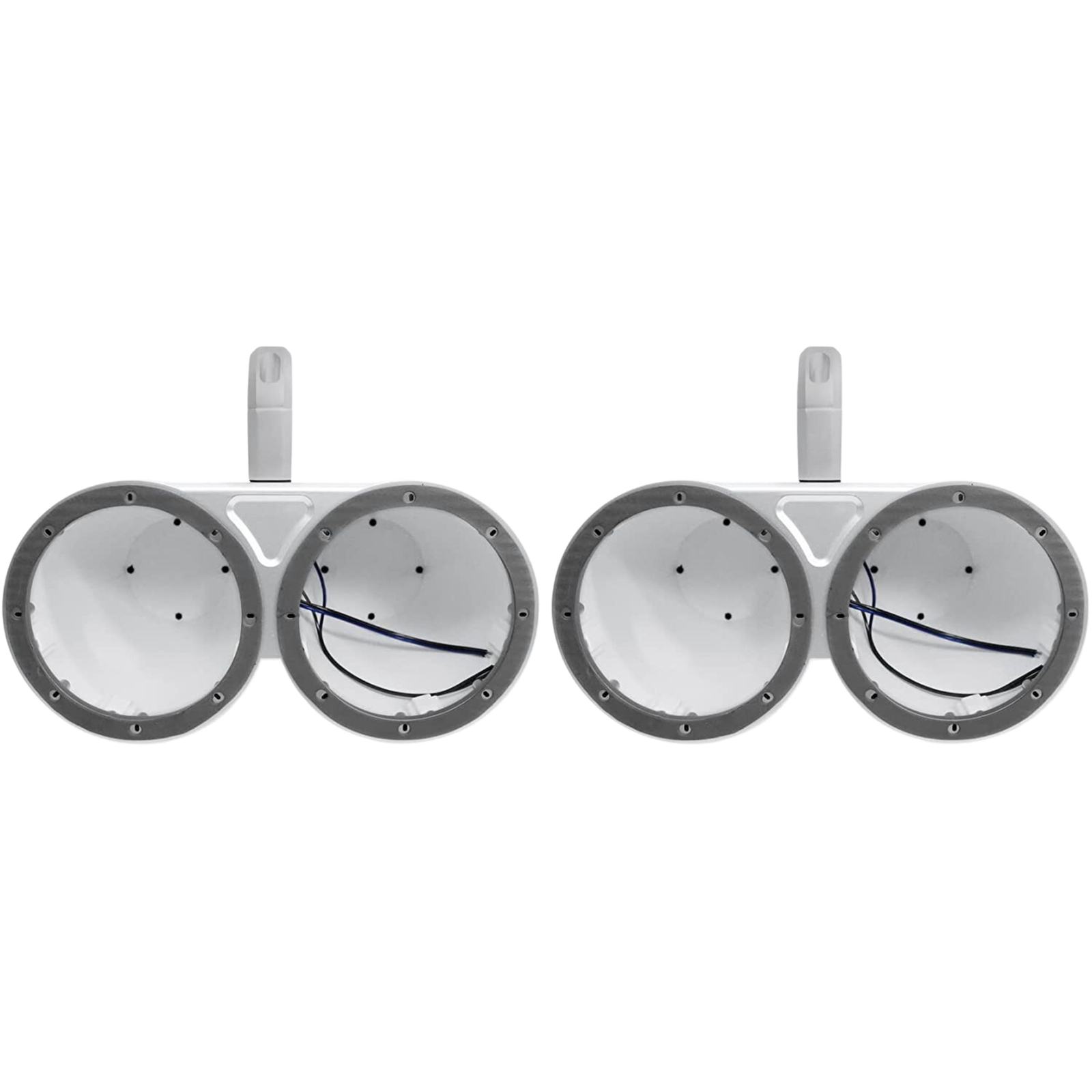 Kicker Pair Of White Dual 6.5″ Wakeboard Tower Speaker Enclosures 12KMTEDW