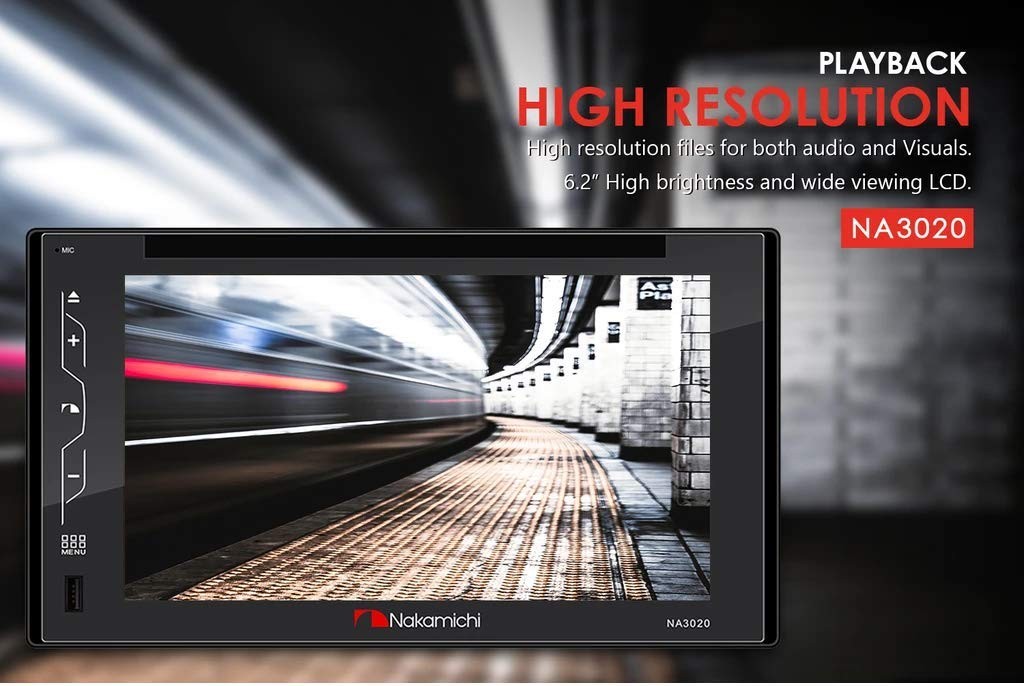 Nakamichi NA2300 CD DVD 2-DIN 6.2 Monitor Built-in Bluetooth Capacitive Touch