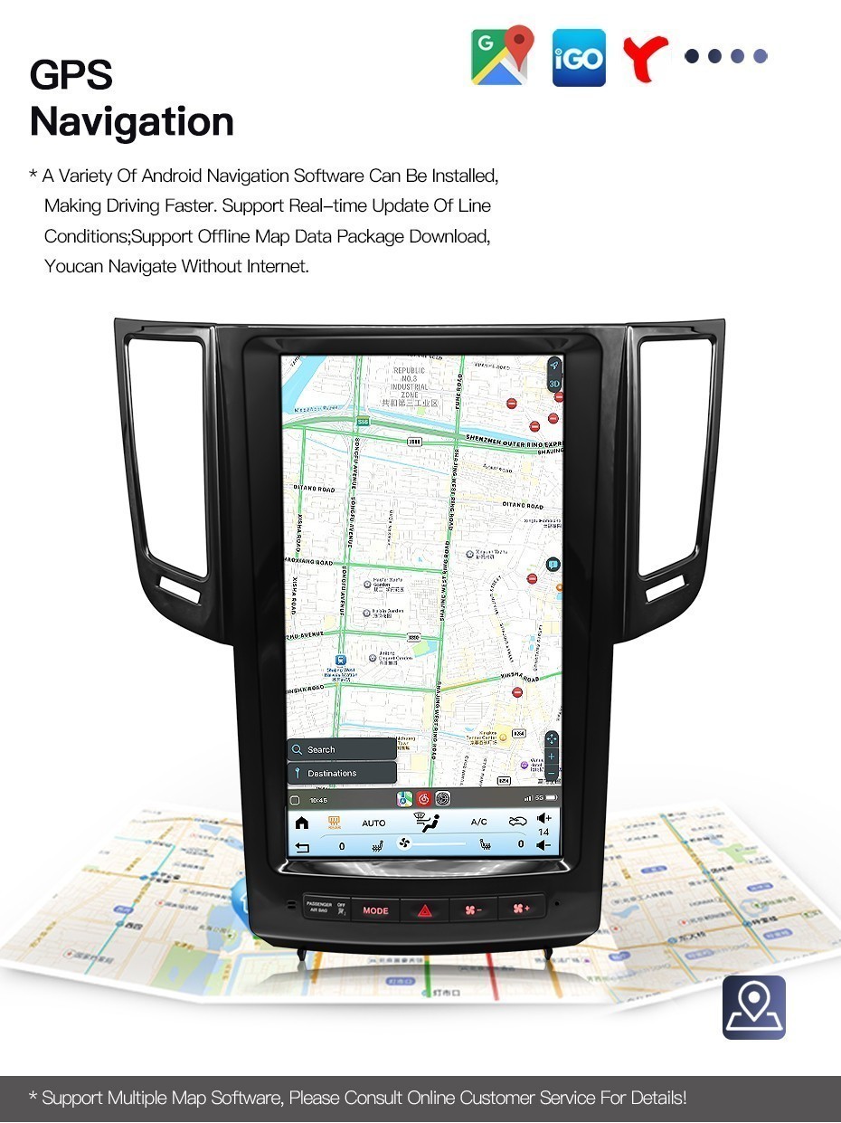 Used 13.8″ Cra Radio 128GB For Infiniti FX25/35/37/50 2007-13 QX70 2013-2019