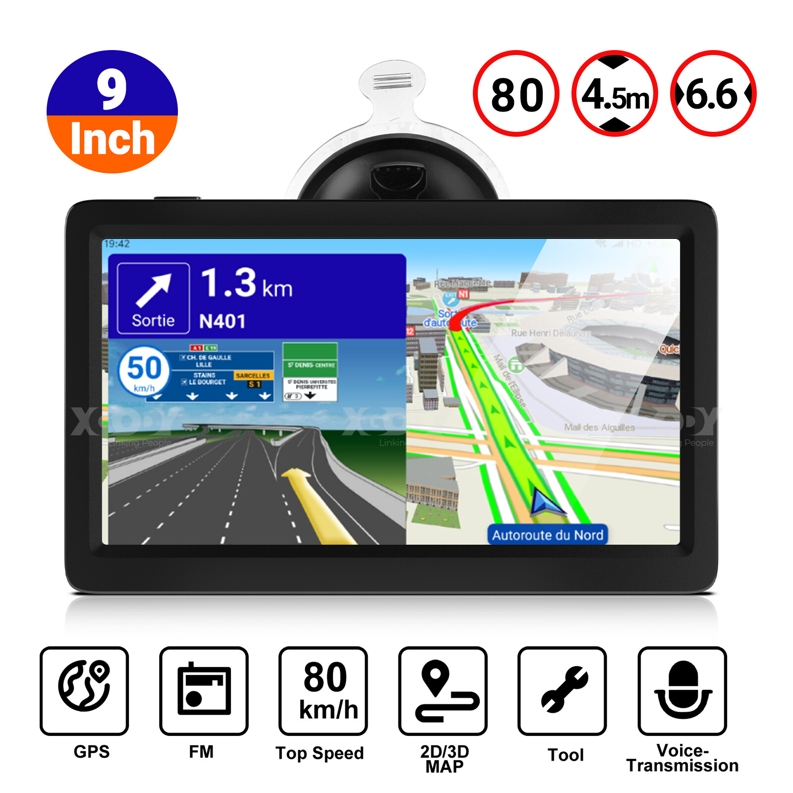 9″ Inch Car & Truck GPS Navigation Navigator Sat Navi 16G 256MB Canada Mexico US