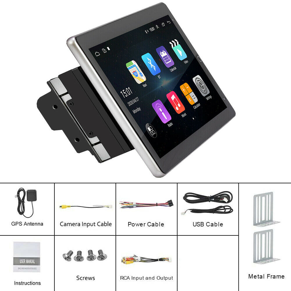 Android 13 Double Din 10.1″ Rotatable Touch Screen Car Stereo Radio Carplay GPS