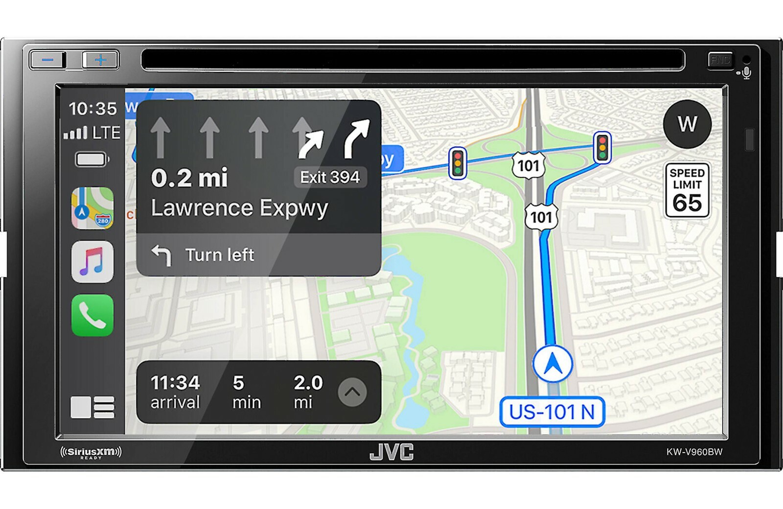 JVC KW-M865BW Wireless Android Auto Apple CarPlay Multimedia Bluetooth Wi-Fi USB