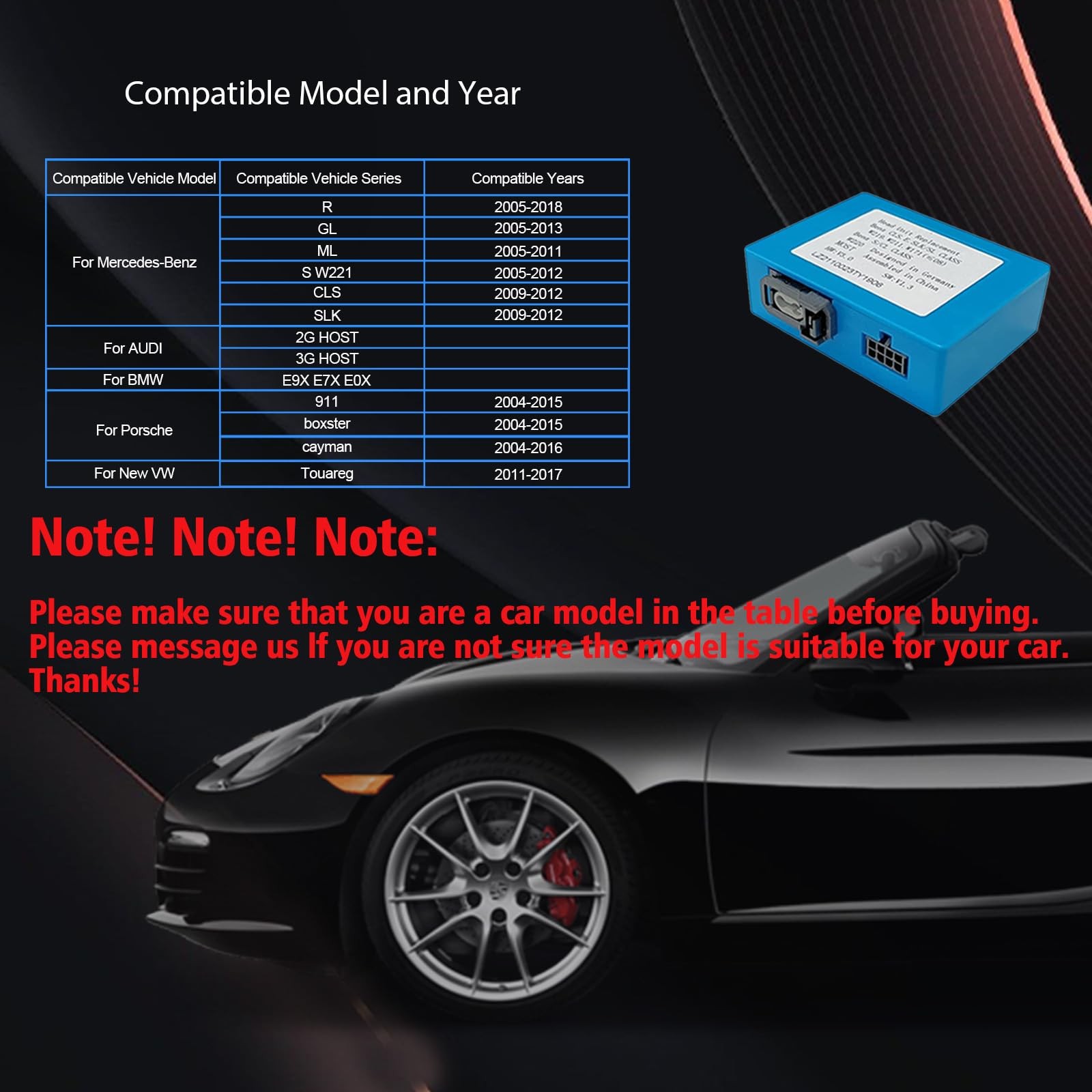 LEXXSON Optic Fiber Decoder for Mercedes-Benz ML/GL/R Class/CLS/S W221/Cayenn…