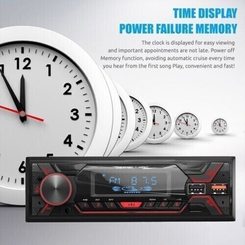 Single 1DIN Car Radio Stereo Bluetooth FM/USB/AUX/TF Audio+Remote Control MP3 US