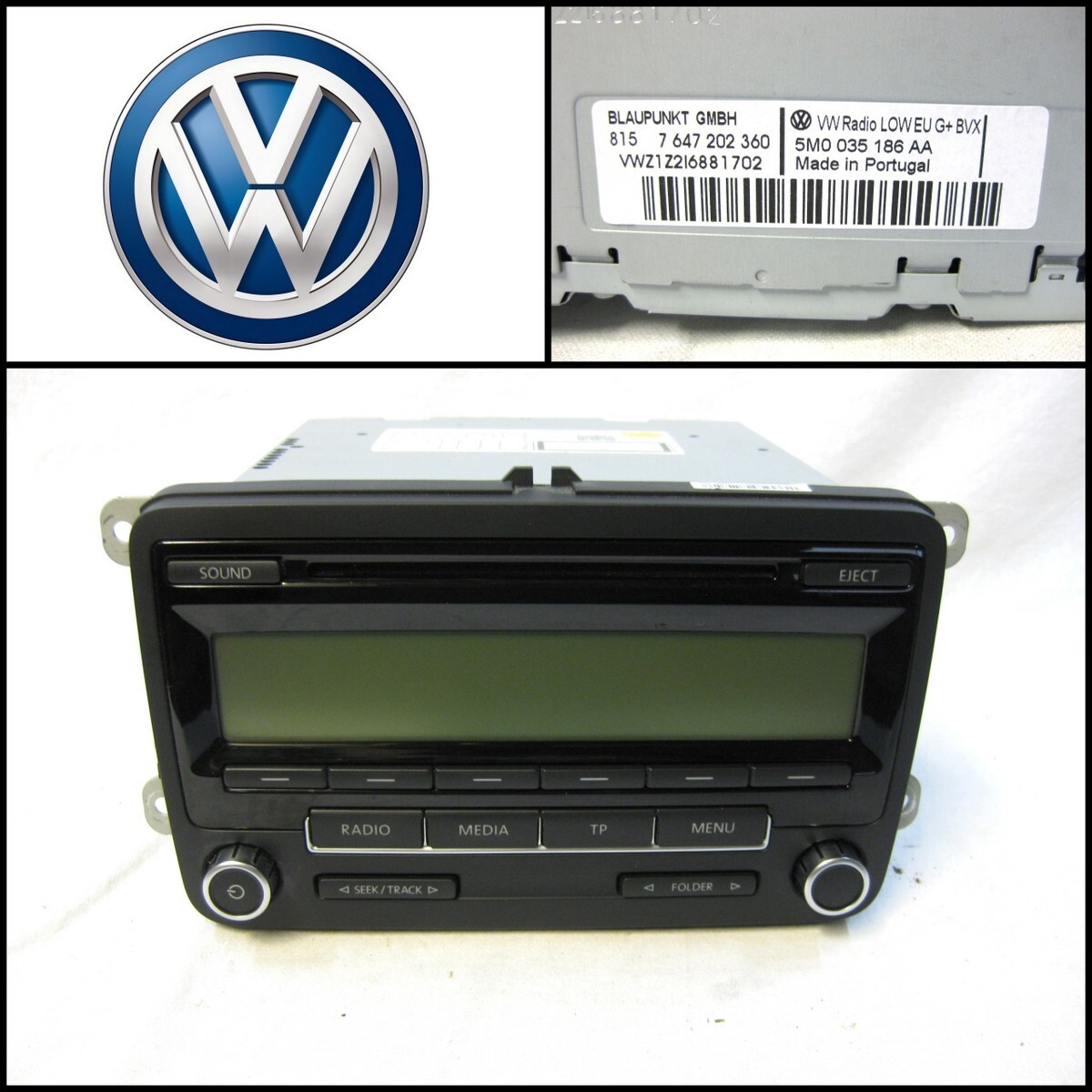 Volkswagen VW Tiguan Radio CD LOW EU G+ BVX 5M0035186AA Original