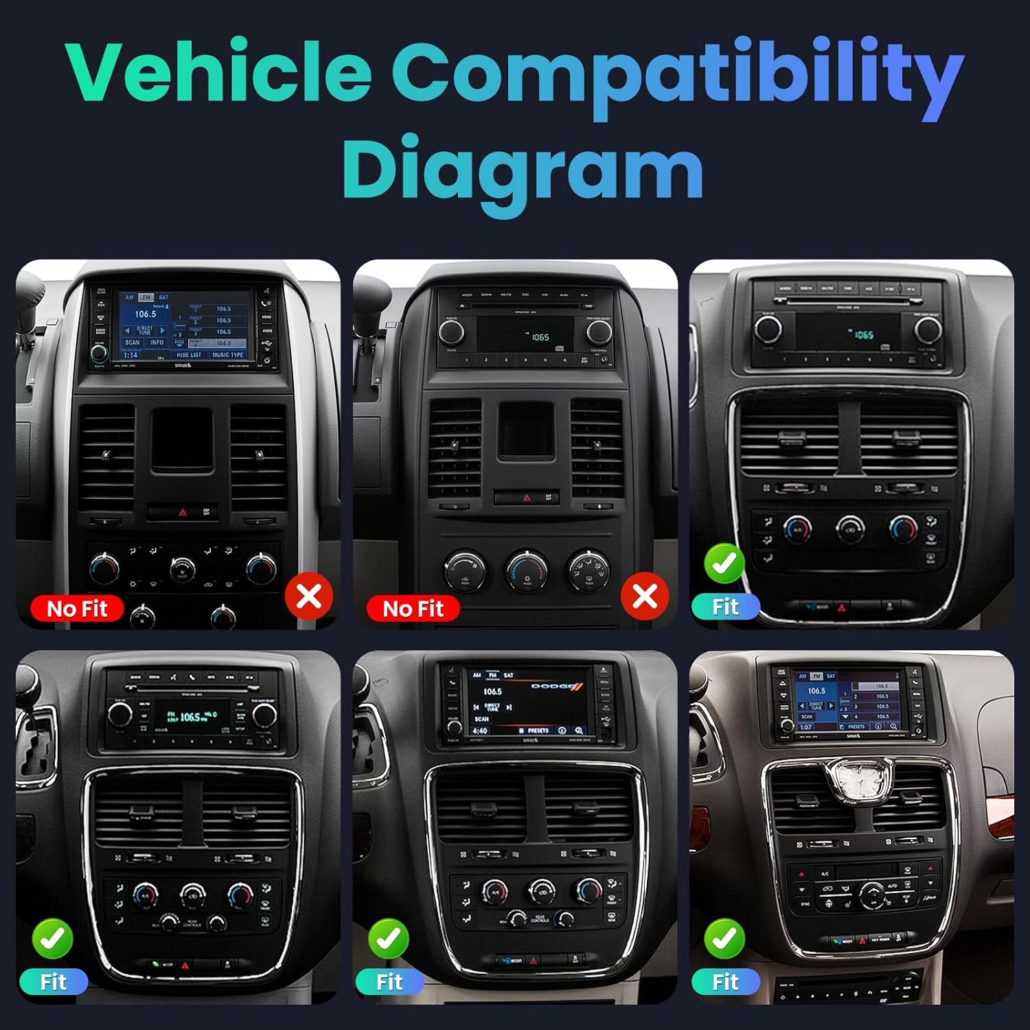 For Dodge Grand Caravan 2011-2020 GPS Navi Android13 Carplay Radio Stereo RDS