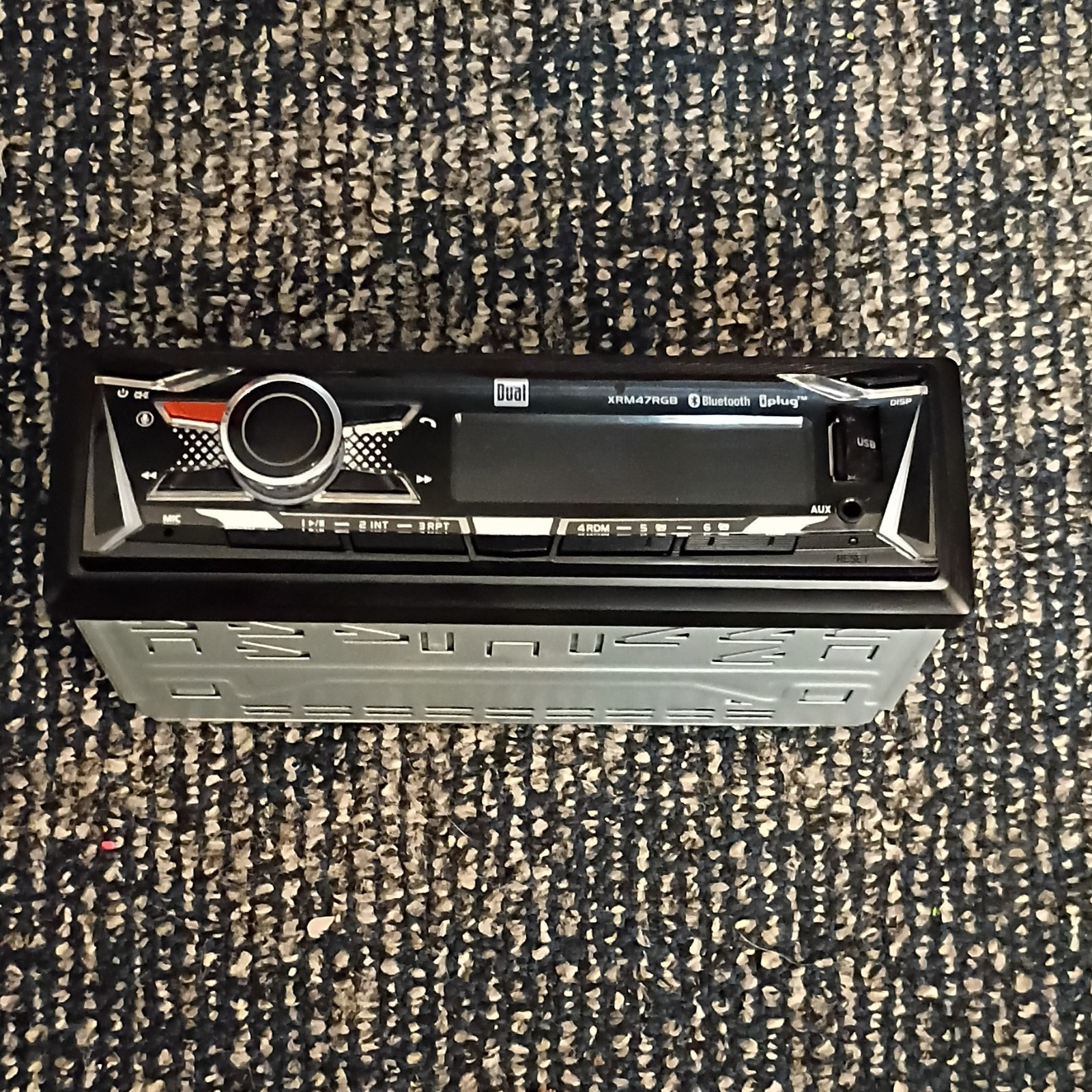 Dual XRM47BT Car Radio Audio Receiver with Bluetooth, USB, and Aux Connectivity
