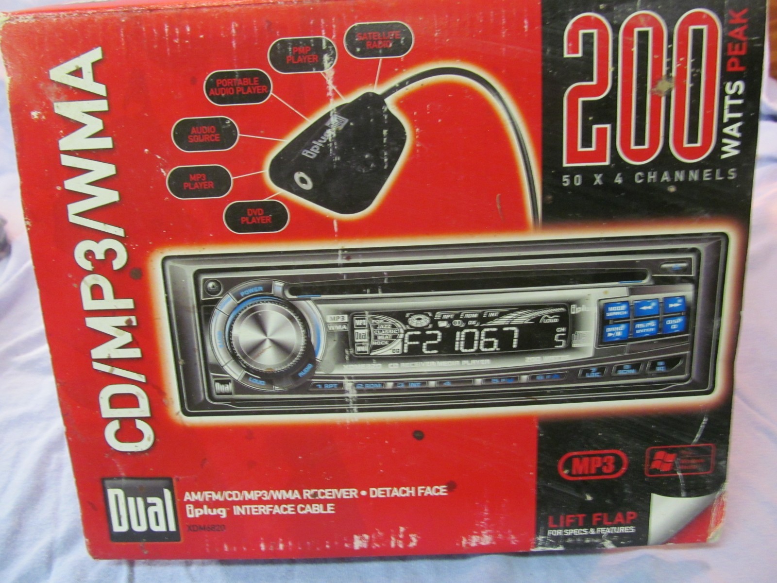NEW SEALED DUAL XDM6820 CAR STEREO AM FM CD MP3 WMA RECEIVER 200W DETATCH FACE