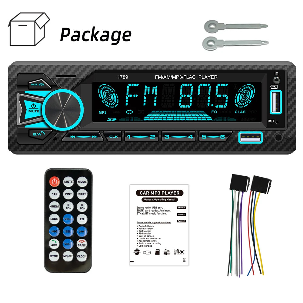 Estereo Para Carro Auto Audio Radio MP3 Player USB/SD/AUX/FM 1 Din Bluetooth LCD