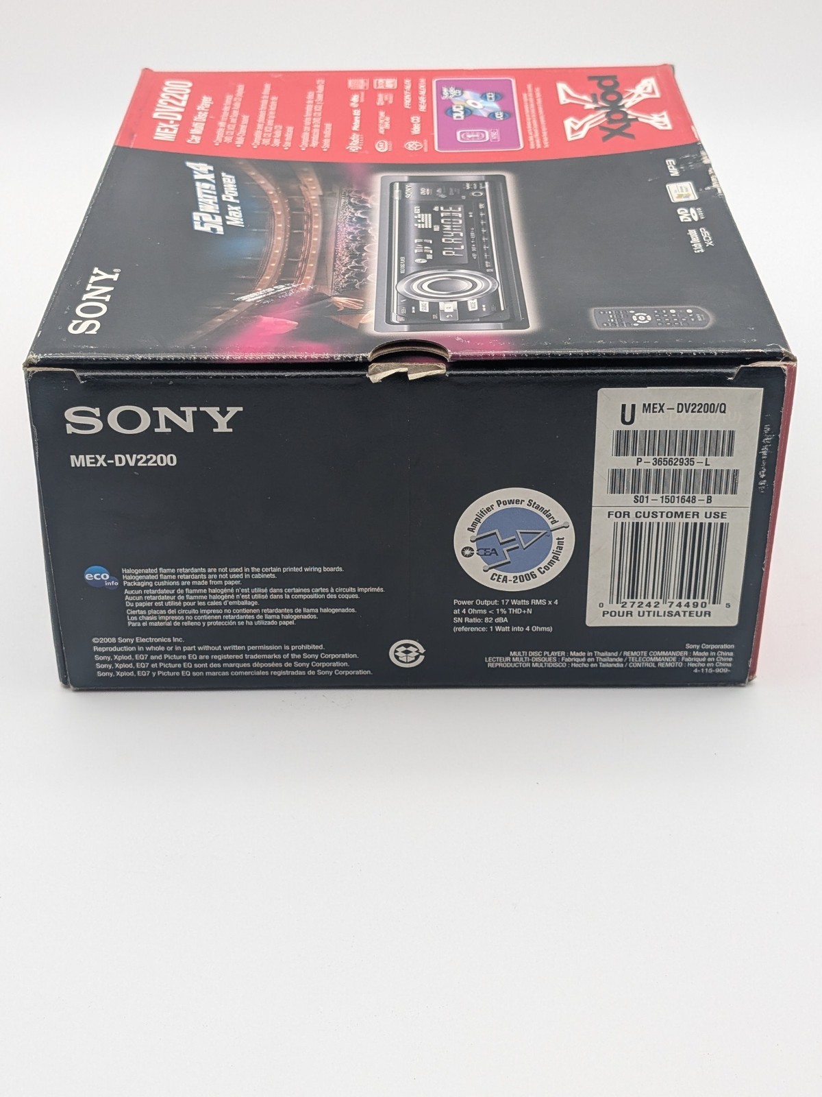 NOS Sony MEX-DV2200 CD DVD SACD AM FM AUX Dolby Digital Pro Car Receiver Player