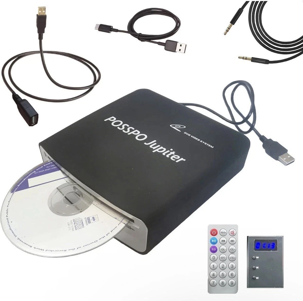POSSPO Jupiter USB External CD/DVD Player for Car Auto Plug & Play AUX Decoder