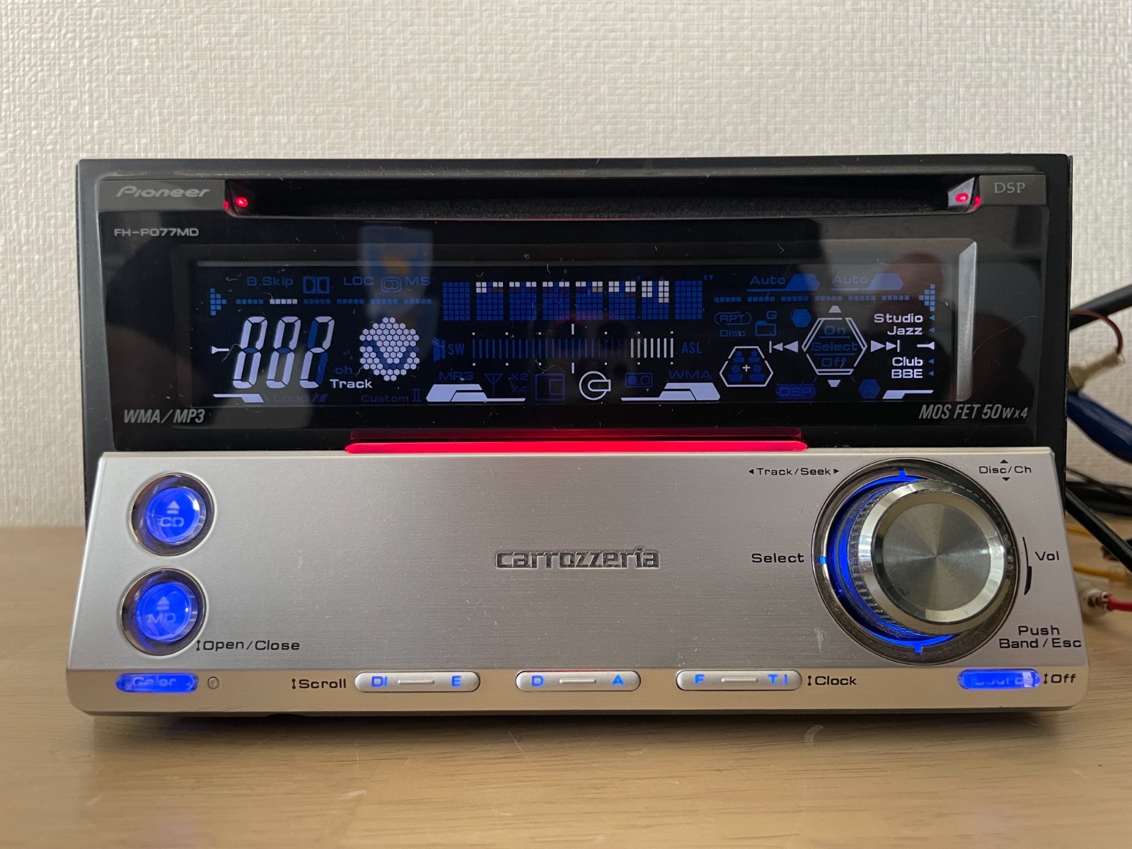 Pioneer Carrozzeria FH-P077MD 2DIN CD MD Bluetooth Player Operation Confirmed