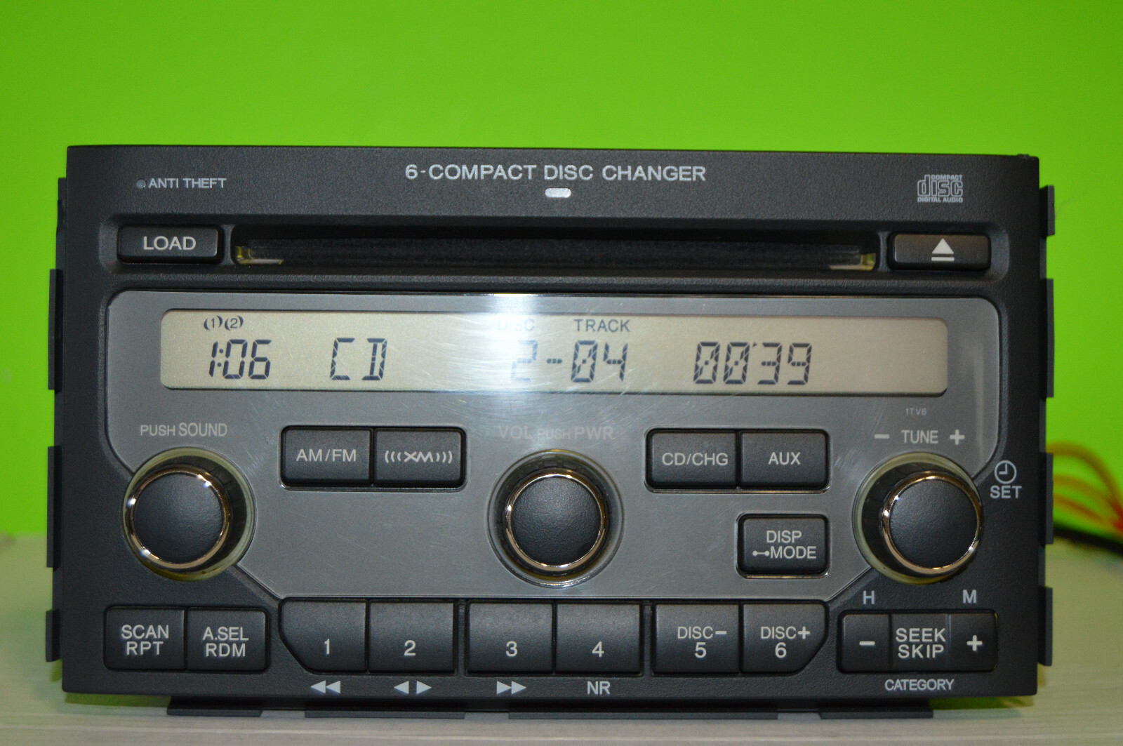 Honda Pilot 6 disc CD factory player 1TV6 radio XM 06 07 08 39100-S9V-A600 CODE