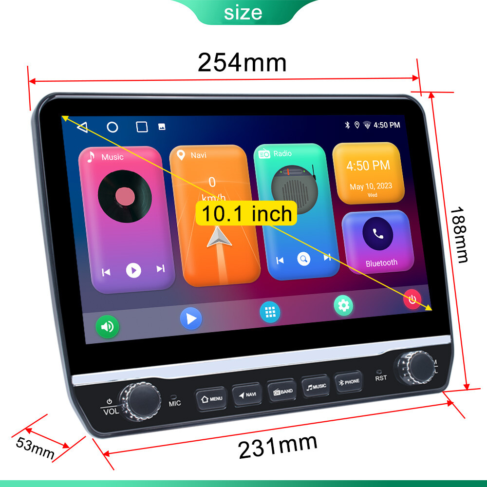 2+64G Android 13 Double 2 Din Car Carplay GPS Nav Radio Stereo Bluetooth WIFI FM