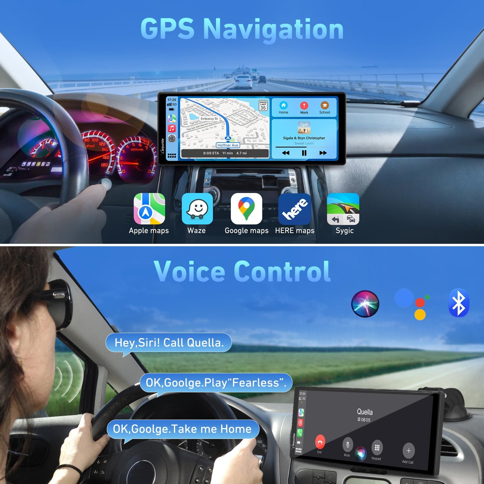 9.26 Inch Carplay Screen for Car, Compatible with Wireless/Wired Apple CarPla…