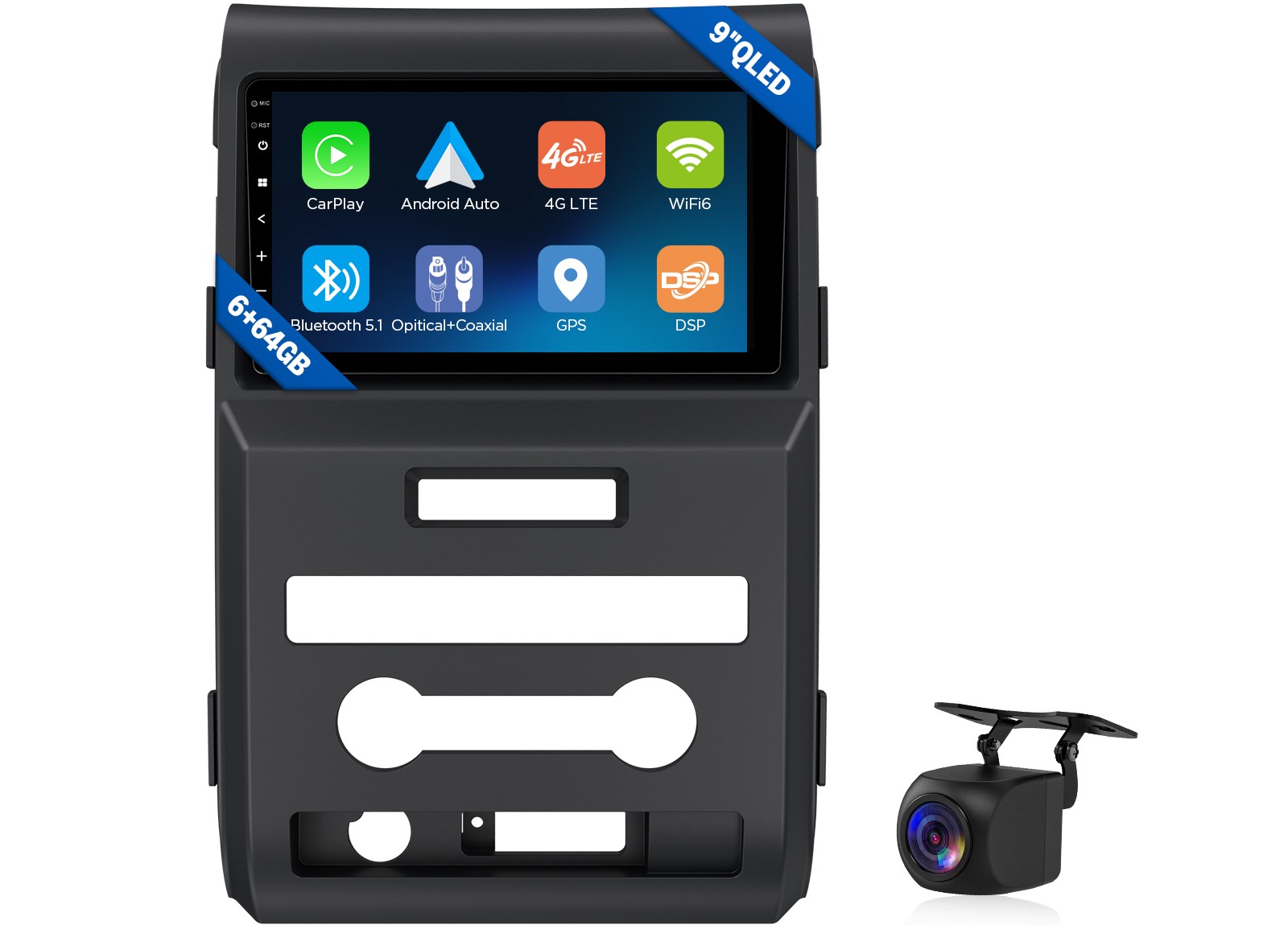 Eonon FDF1X7S Android 14 6+64 9″ QLED CarPlay Car Radio for Ford F-150 2009-2014