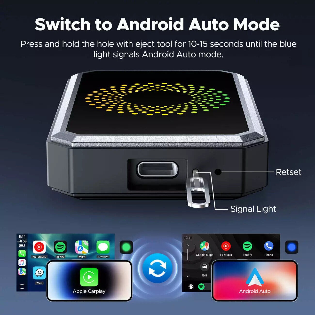 Wireless CarPlay AI box Android Auto Adapter Converter WIFI w/ Netflix YouTube