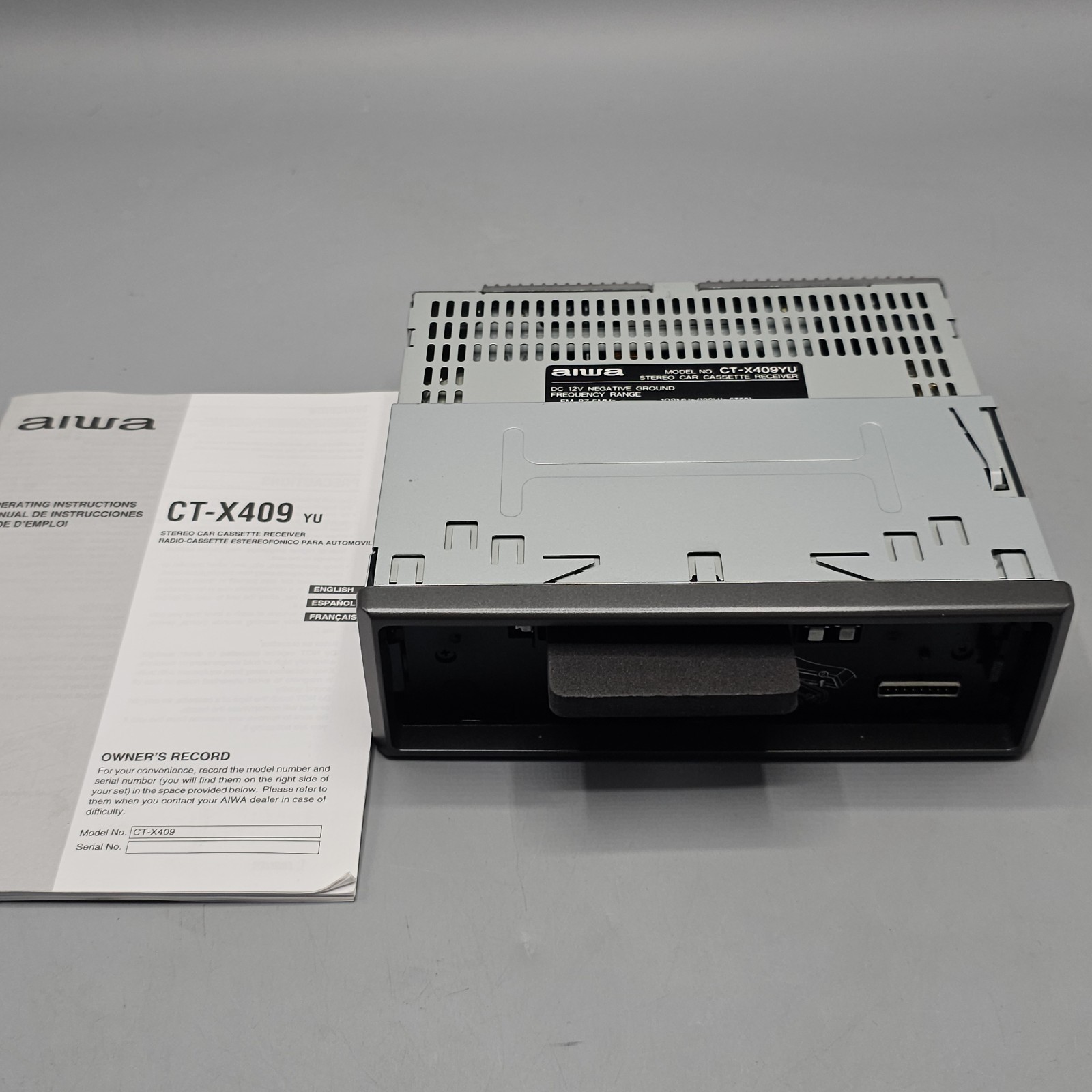 Aiwa CT-X409 Stereo Car Cassette Receiver No Face Untested