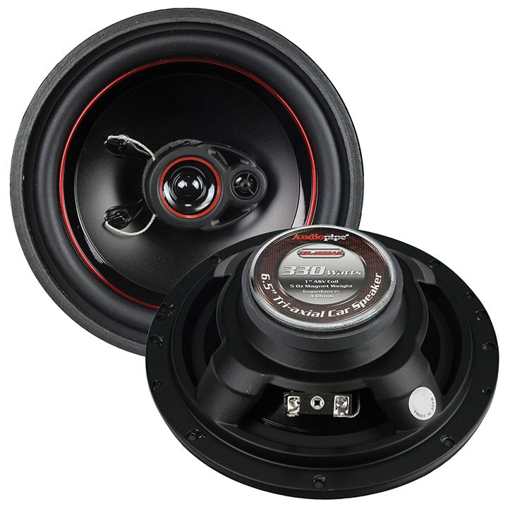 JBL Single-DIN USB/FM Sub Output Radio, 4x 6.5″ 330W Max Tri Axial Speakers