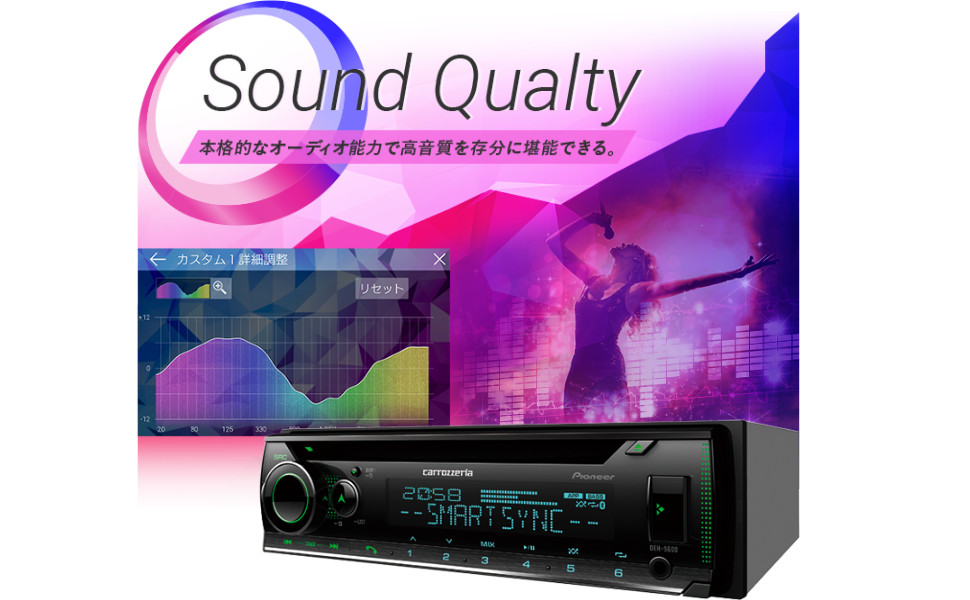 Pioneer Carrozzeria DEH-5600 1DIN Car Audio CD Bluetooth USB AUX DSP From Japan