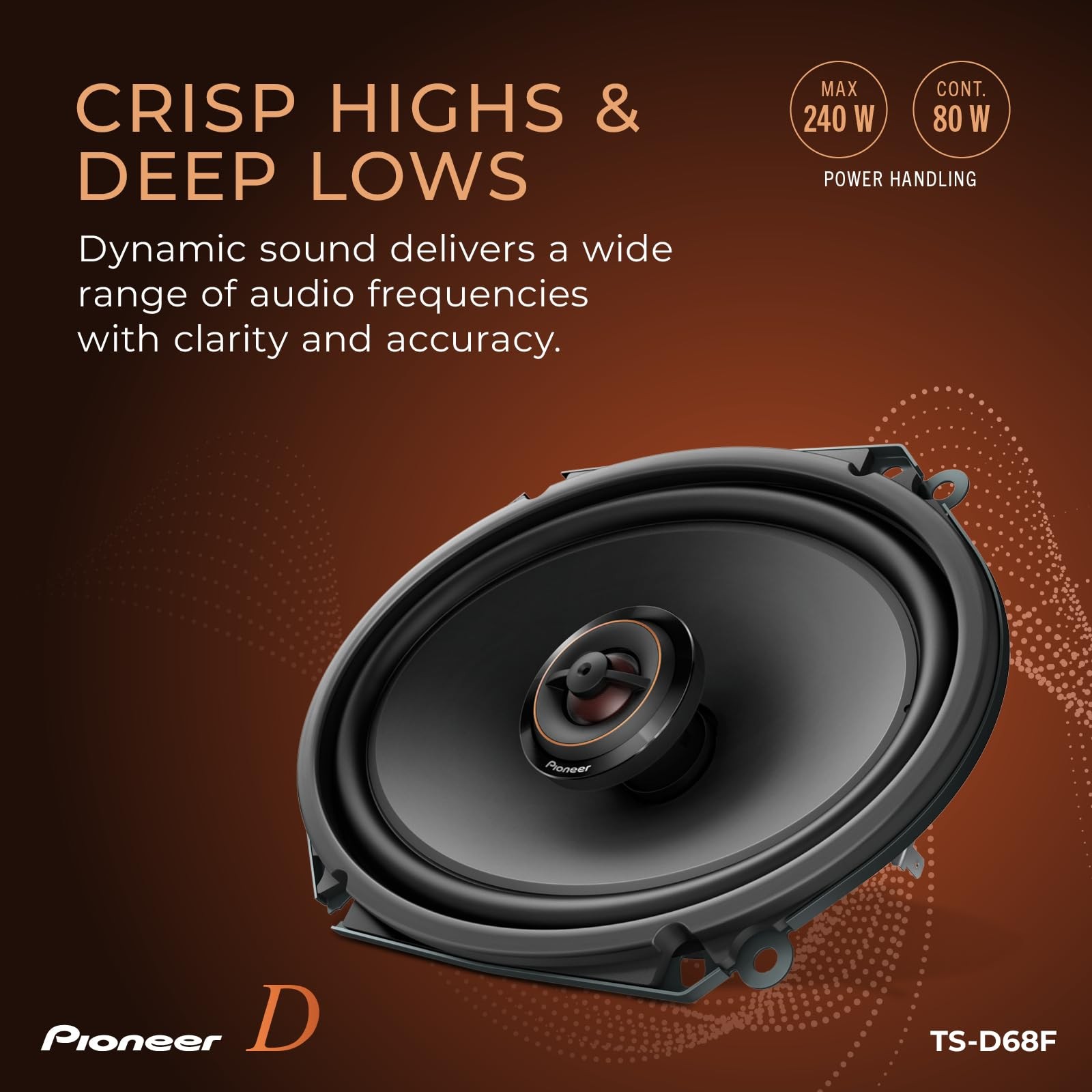 Pioneer TS-D68F D Series 6×8 2-Way car Speakers