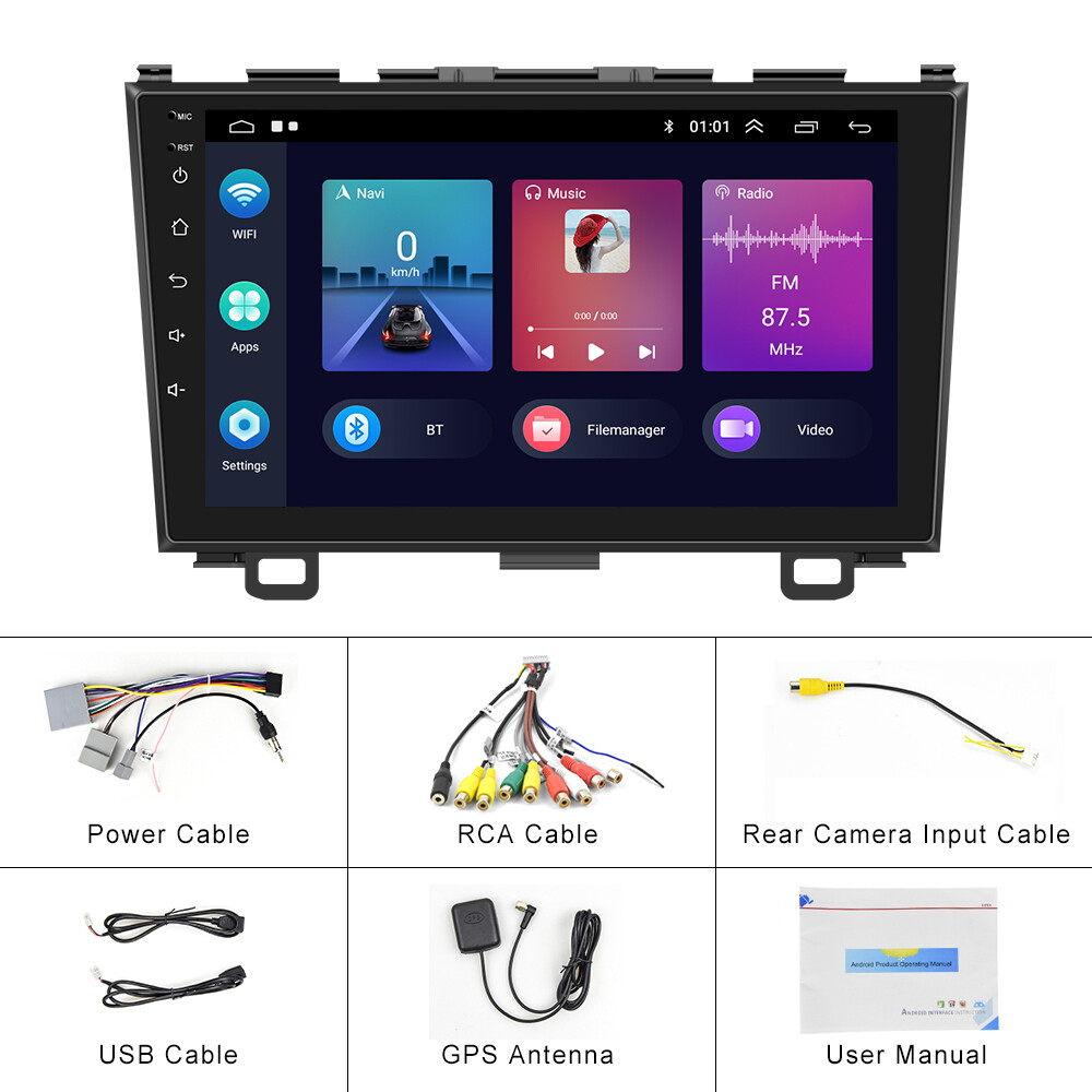 For Honda CRV 2007-2011 Car Stereo Radio 9” Android 15 Carplay GPS Navi WIFI BT