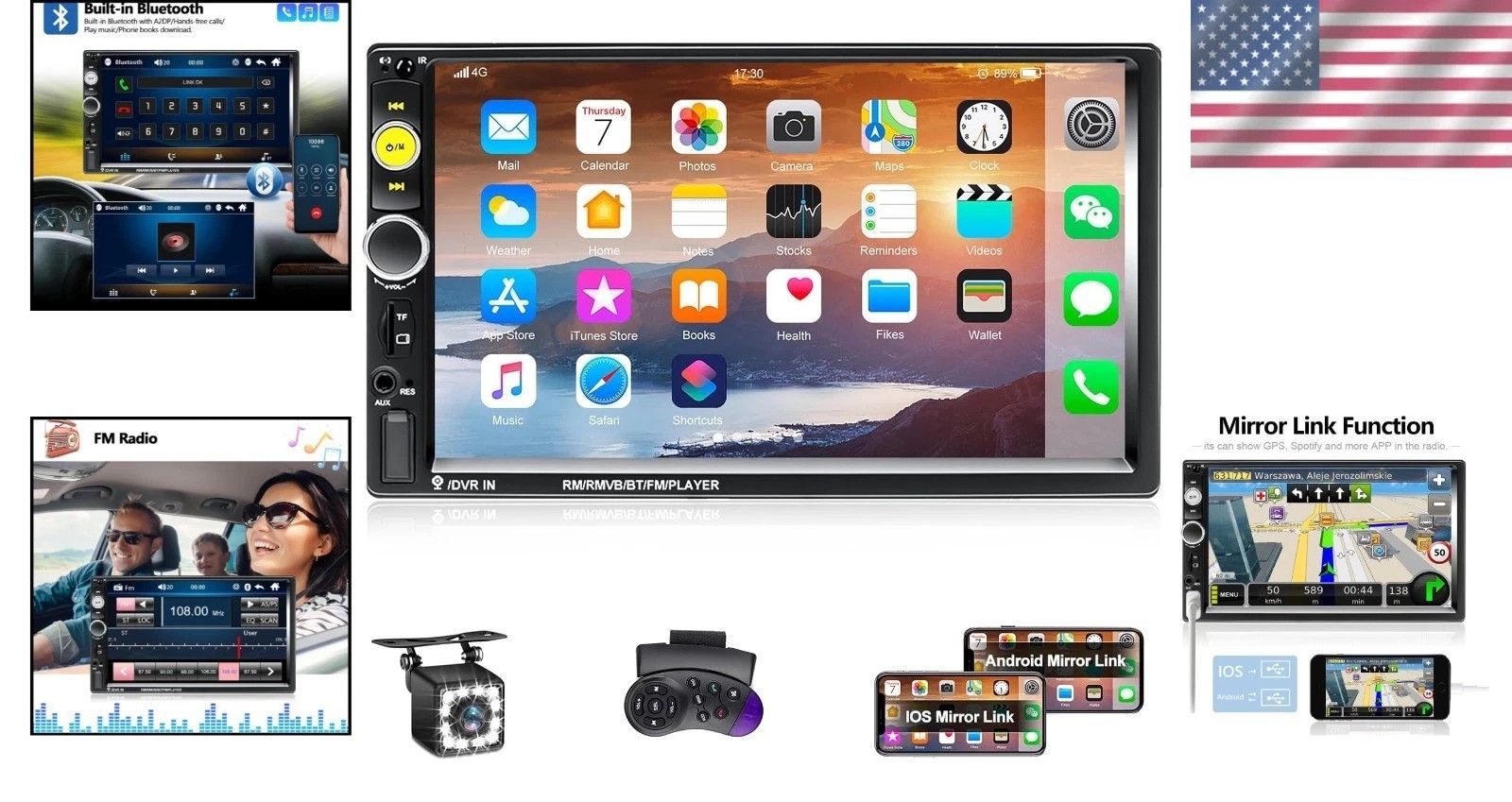 Advanced 7“ Touchscreen MP5 Car Player with Mirror Link & Steering Wheel Control