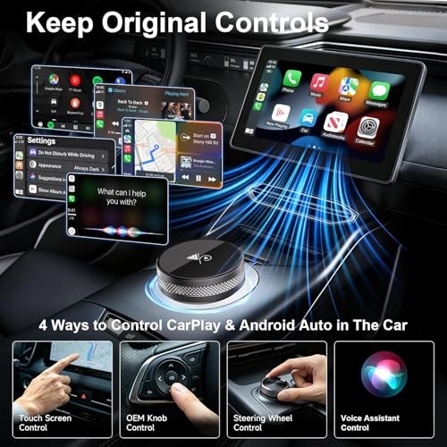 2-in-1 CarPlay & Android Auto Adapter – CarPlay Dongle Convert – Black