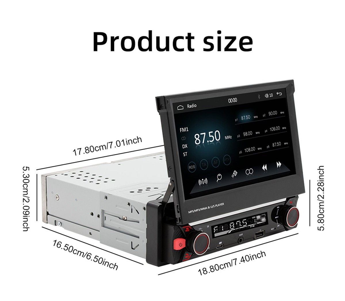 7″ Radio Estereo De Pantalla Para Coche Carro USB WiFi Tactil Single Din BT MP5
