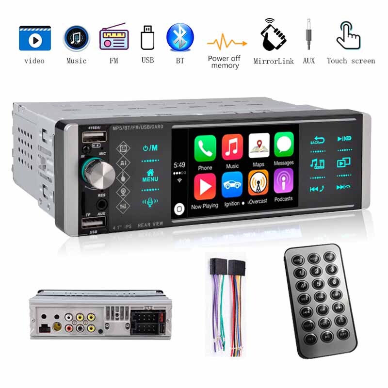 4″ 1 Din Car Stereo Radio Touch Screen Single FM Mirroring Bluetooth MP5 Player