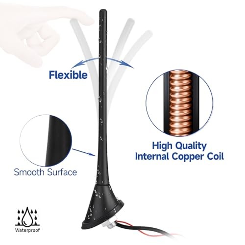 Car Stereo FM AM Radio Antenna, Universal amplified antenna with 16ft cable