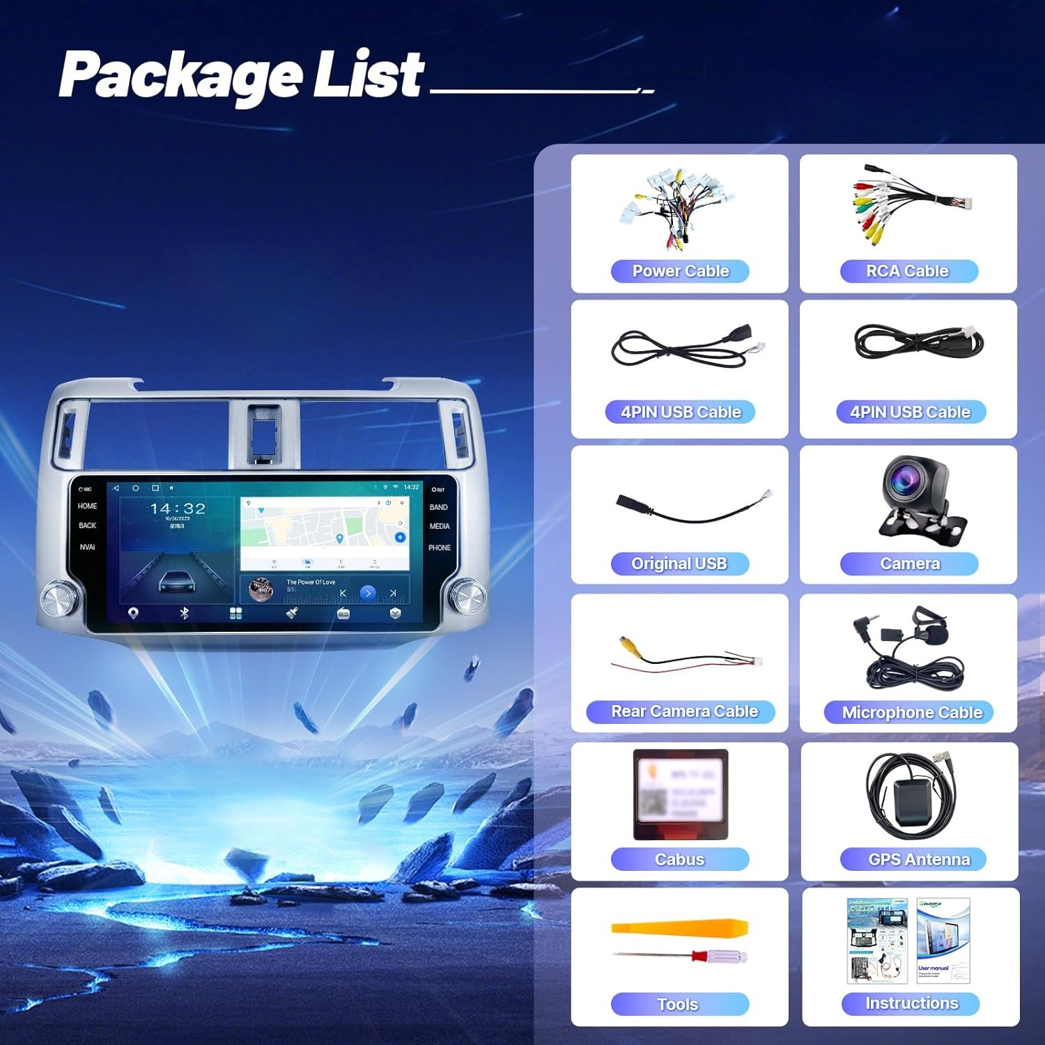 10.33” For 2010-2019 Toyota 4runner Car Stereo Radio Android 13 Carplay FM 128GB