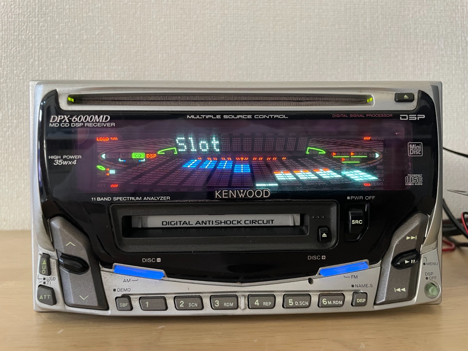 Kenwood DPX-6000MD 2DIN Car Audio CD MD Bluetooth Player Tested Working