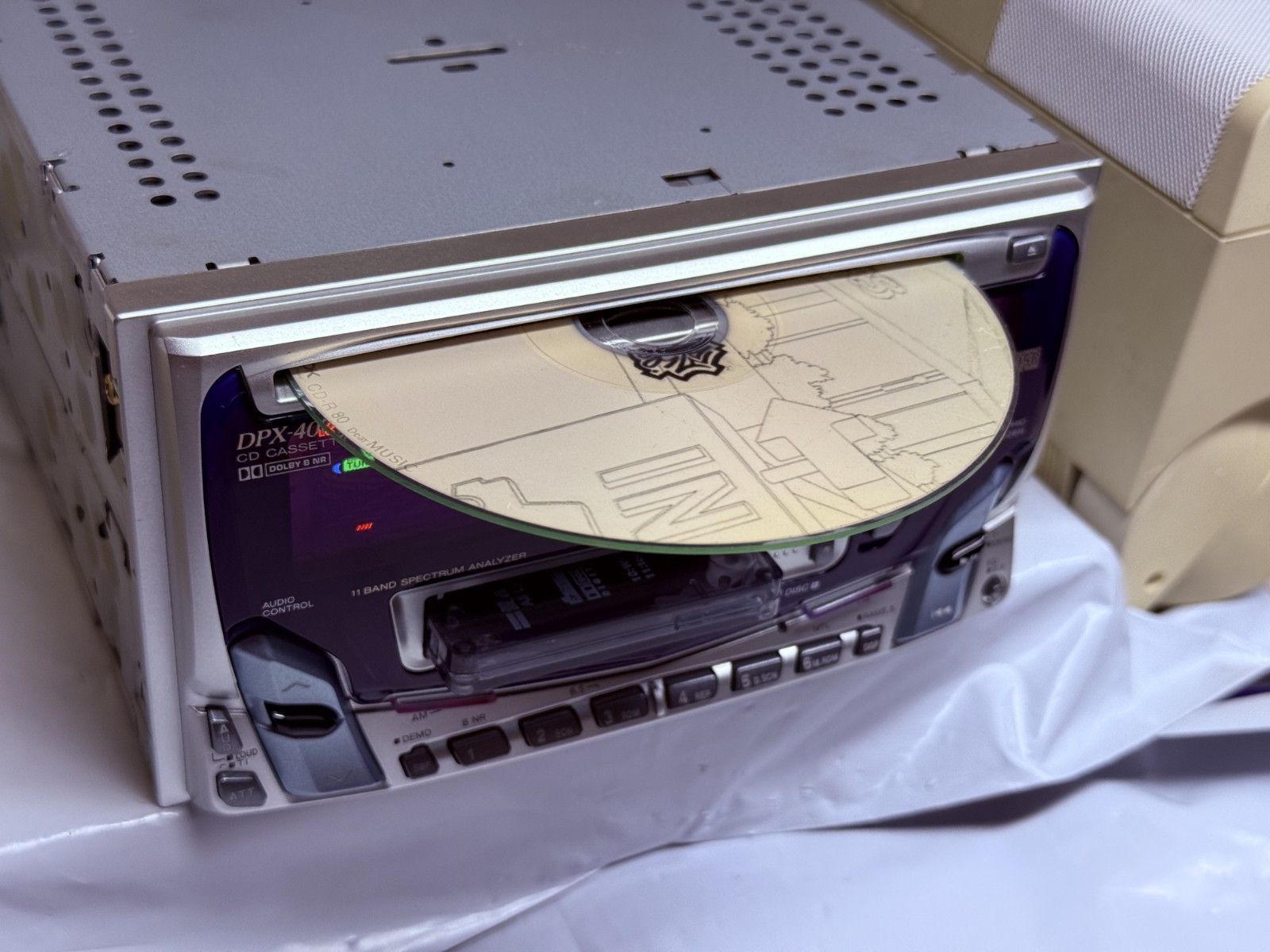 KENWOOD DPX-4000V 2DIN CD Cassette Car Stereo w/ External Bluetooth Japan Tested