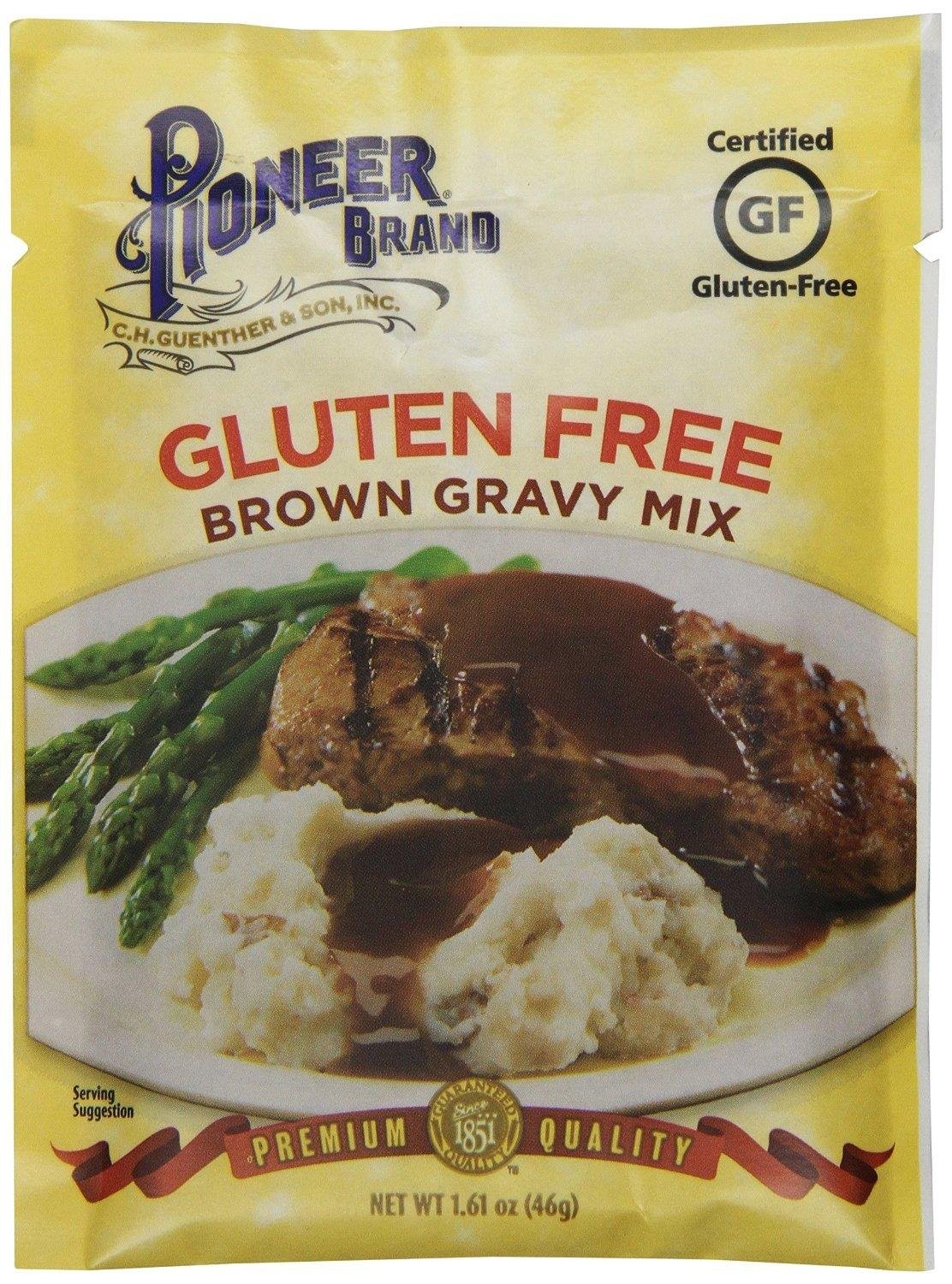 Pioneer Brand Gluten Free Premium Brown Gravy (Pack of 4) 1.61 oz Packets