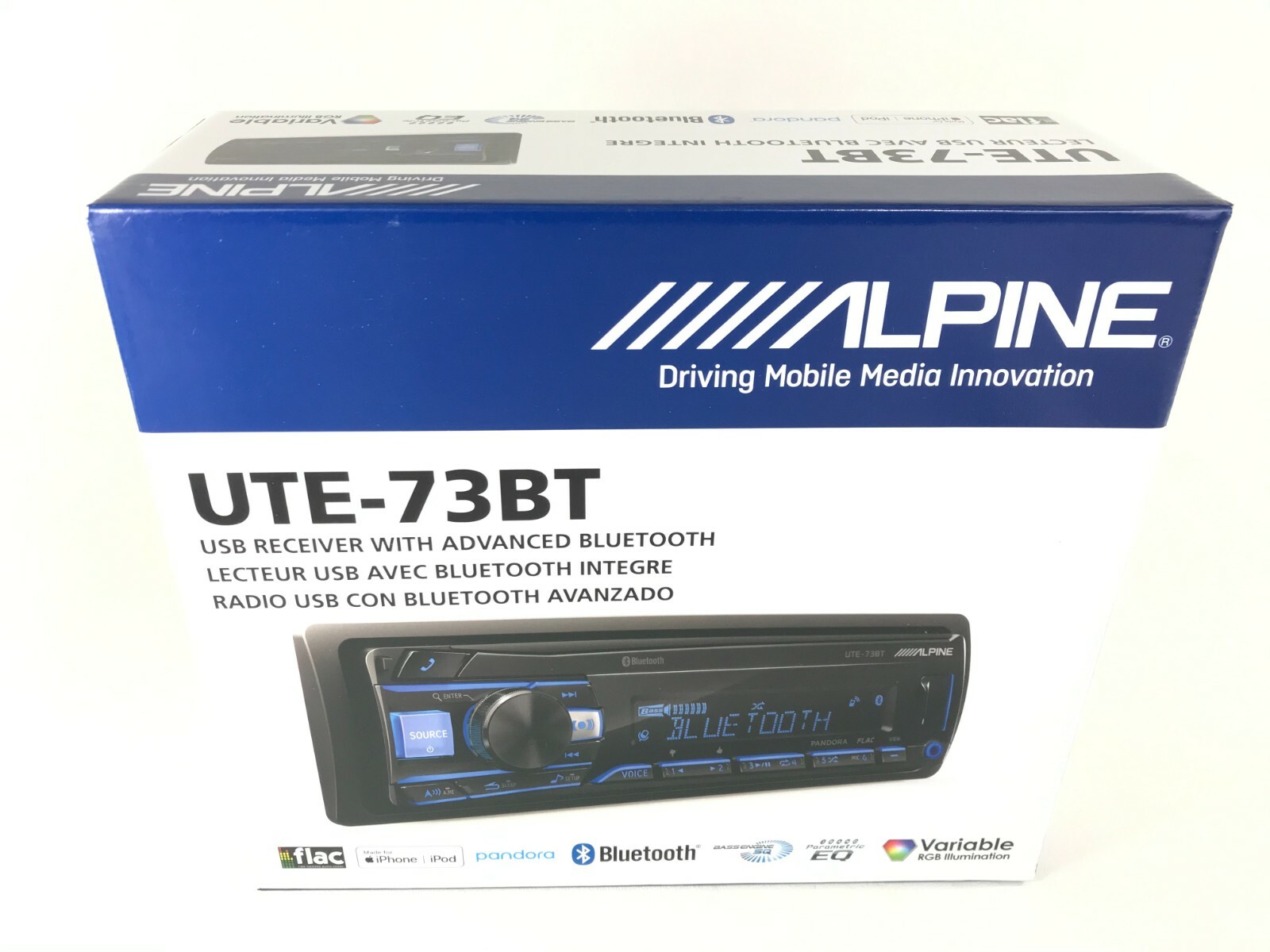 Alpine UTE-73BT Bluetooth Media Player iPhone Android Pandora AM FM USB Aux 6-Ch