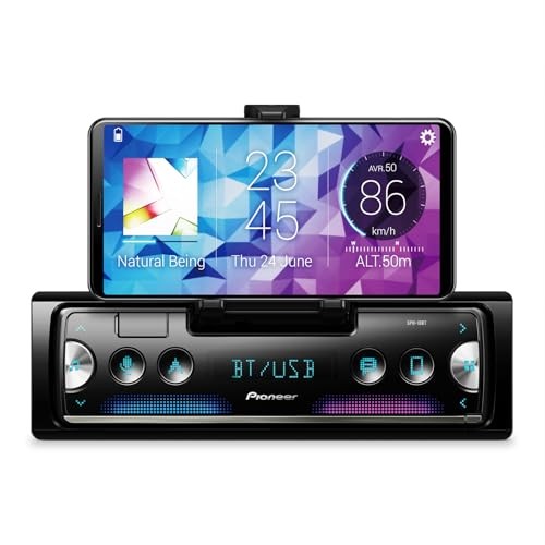 SPH-10BT 1-Din Smart Sync Receiver – Bluetooth, Smartphone Mount, Color