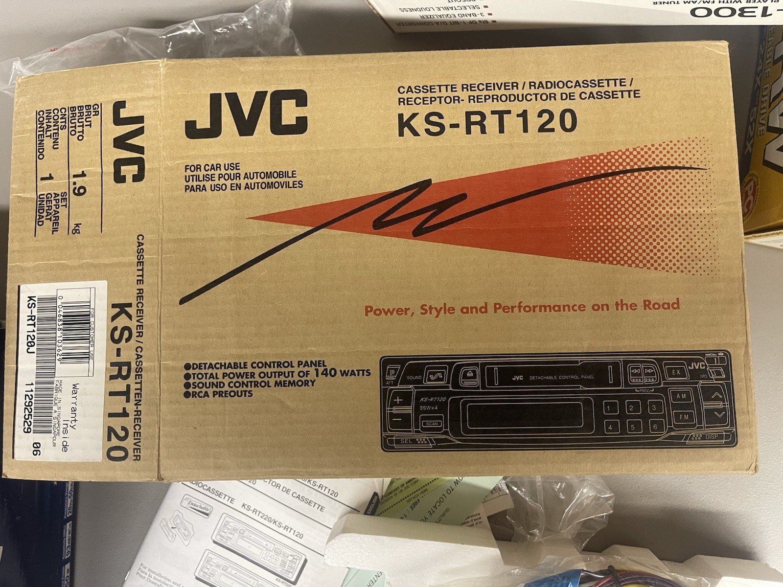 Vintage 1996 Jvc Ks-Rt120 Cassette Receiver With Original Box And Manuals,New