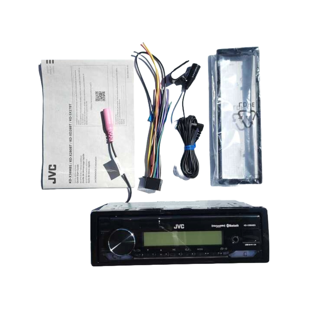 JVC KD-X38MBS 1-DIN Marine Car Audio Head Unit Receiver for Jeep & Powersports