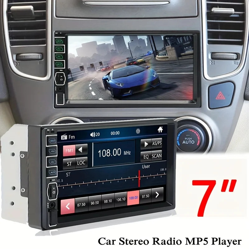2 DIN 7″ HD Car Stereo Radio MP5 Player Bluetooth Touch Screen With Rear Camera