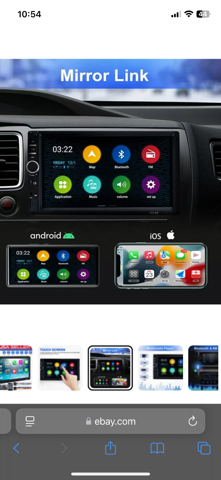 7″ Double 2 DIN Car Stereo Radio MP5 Touch Screen Bluetooth FM USB Mirror Link