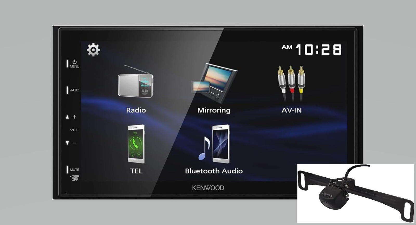 Kenwood DMX129BT 6.8″ FM FM BT Car Stereo + CMOS-230LP Rear View Camera