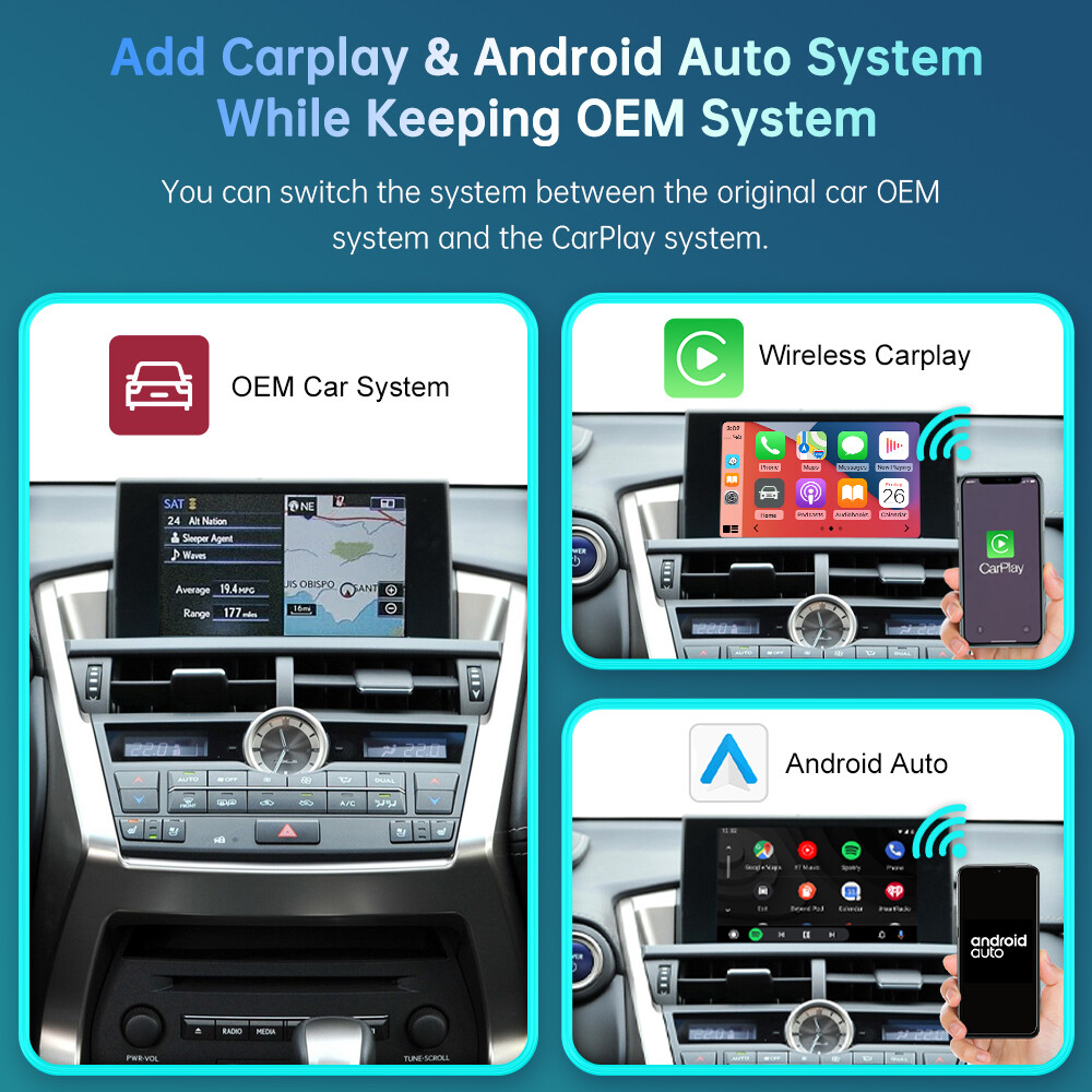 Wireless Carplay Android Auto Module For Lexus NX 2014-2019 Mirror Link AirPlay