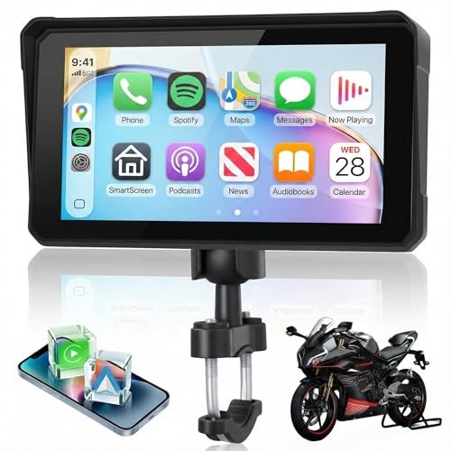 6 Inch Motorcycle Wirelsss Carplay Screen, Portable Touchscreen 6 inch
