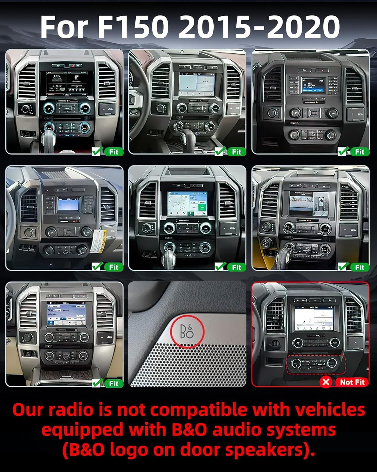 12.1” Android GPS CarPlay For FORD F150 2015-2020 Car Radio Stereo Tesla Style