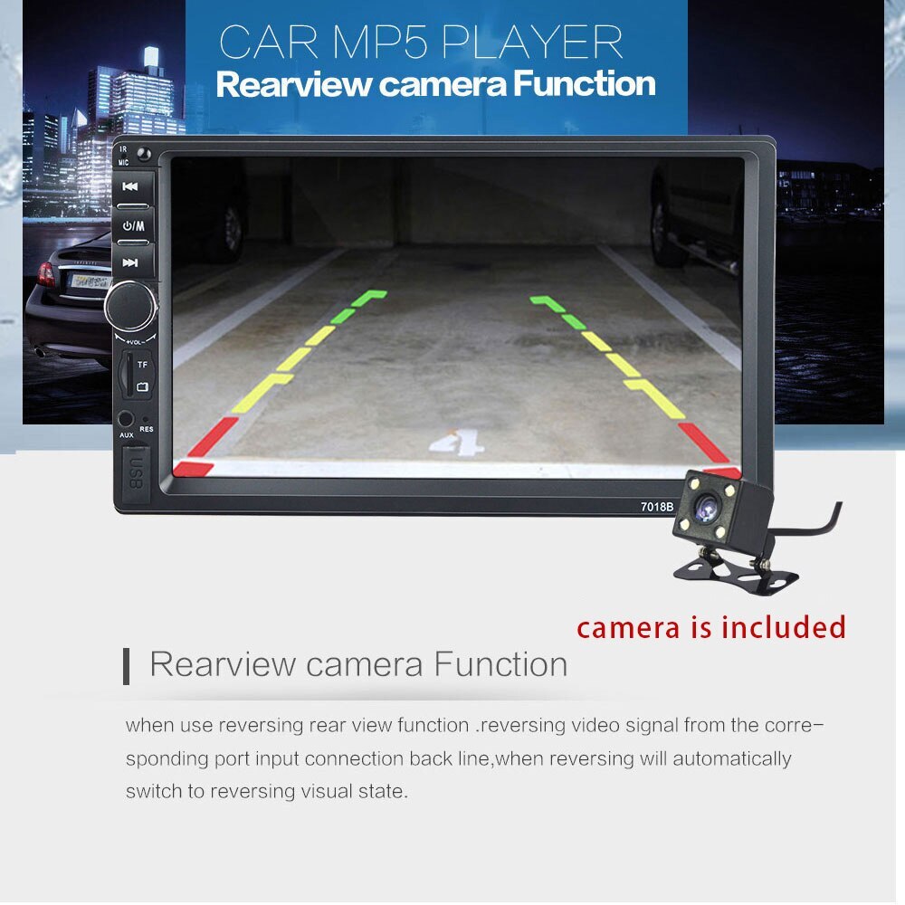 7in Car Radio MP5 Player 2 Din Stereo Touch Screen Automotive Multimedia Monitor